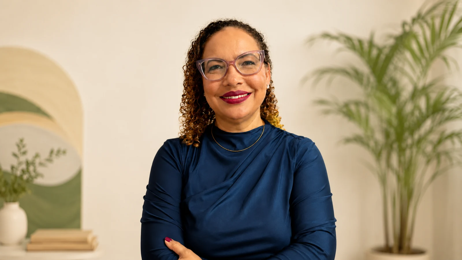 Professora Kátia em chamada de boas-vindas